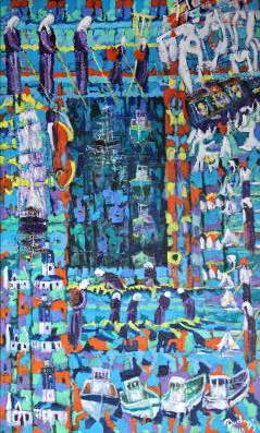 DUCHEMIN Sylvette  La porte des damns  50n ( 116x73) Acrylique 